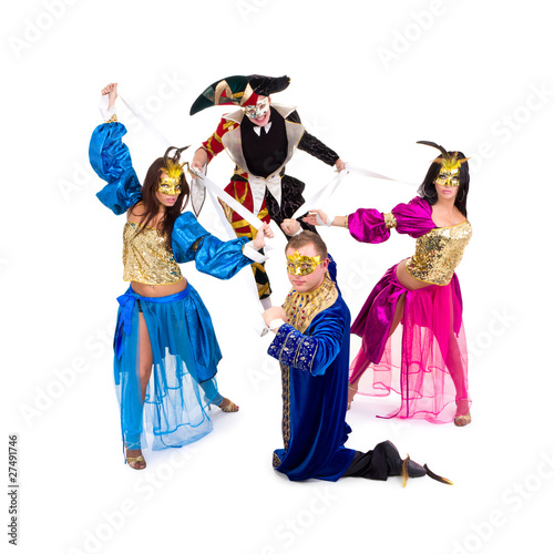Harlequin and marionettes