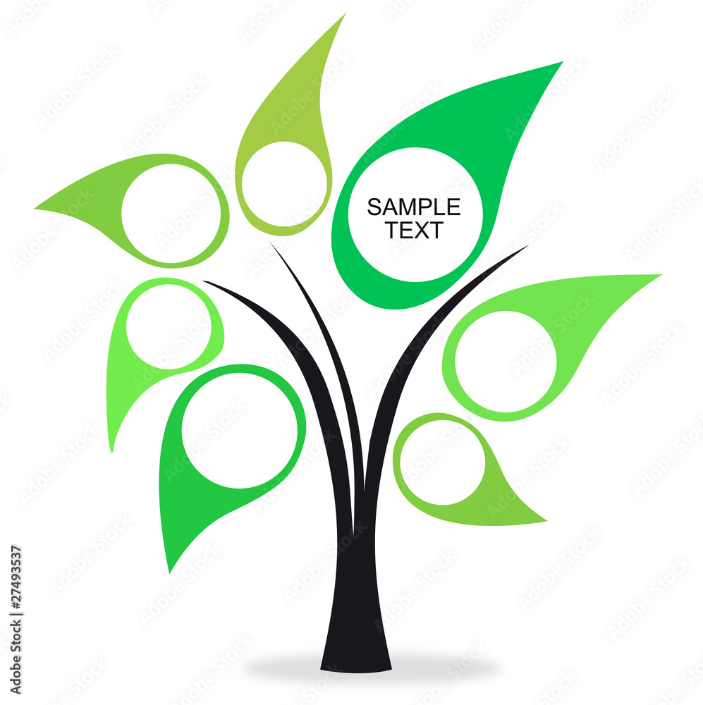 árbol para textos y fotos con verdes