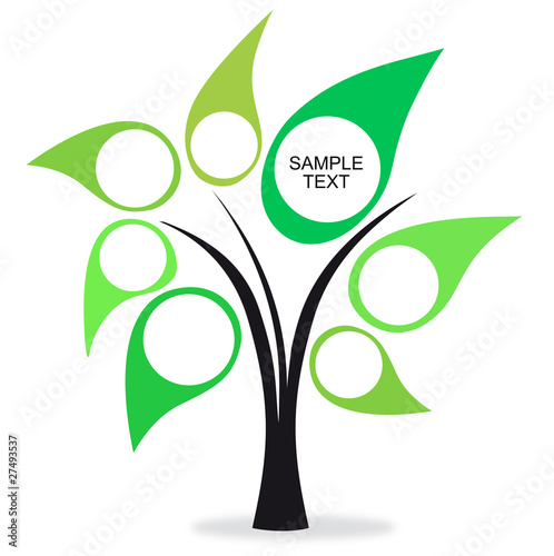 árbol para textos y fotos con verdes