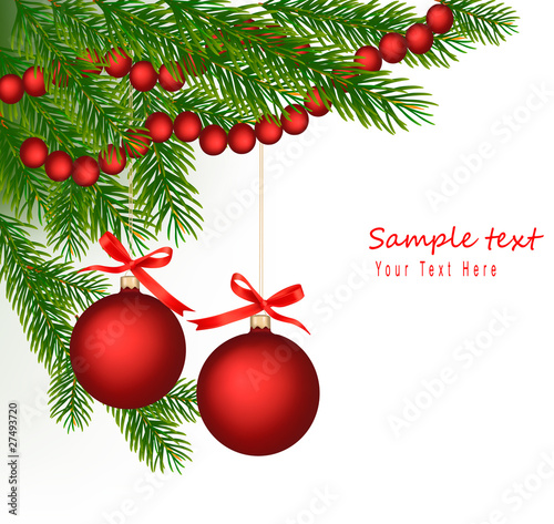 Xmas tree branches. Vector.