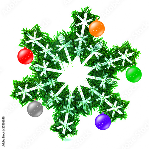 Snowflake Adorned With Christmas Decorations