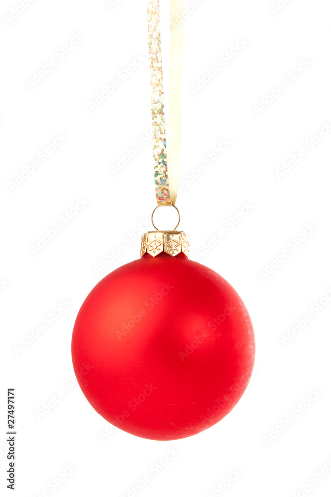 Hanging Christmas red bauble Hanging Christmas red bauble
