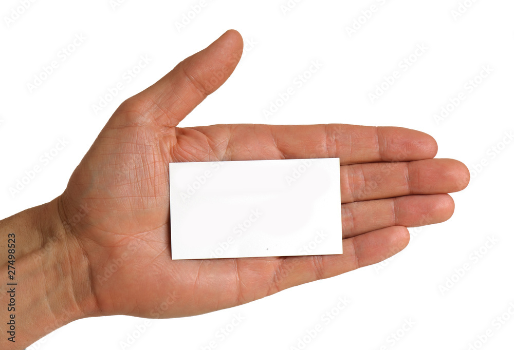Fototapeta premium Hand mit Visitenkarte