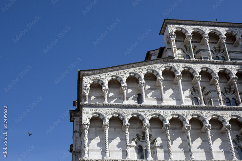 Romanesque cathedral facade of Lucca - Tuscany