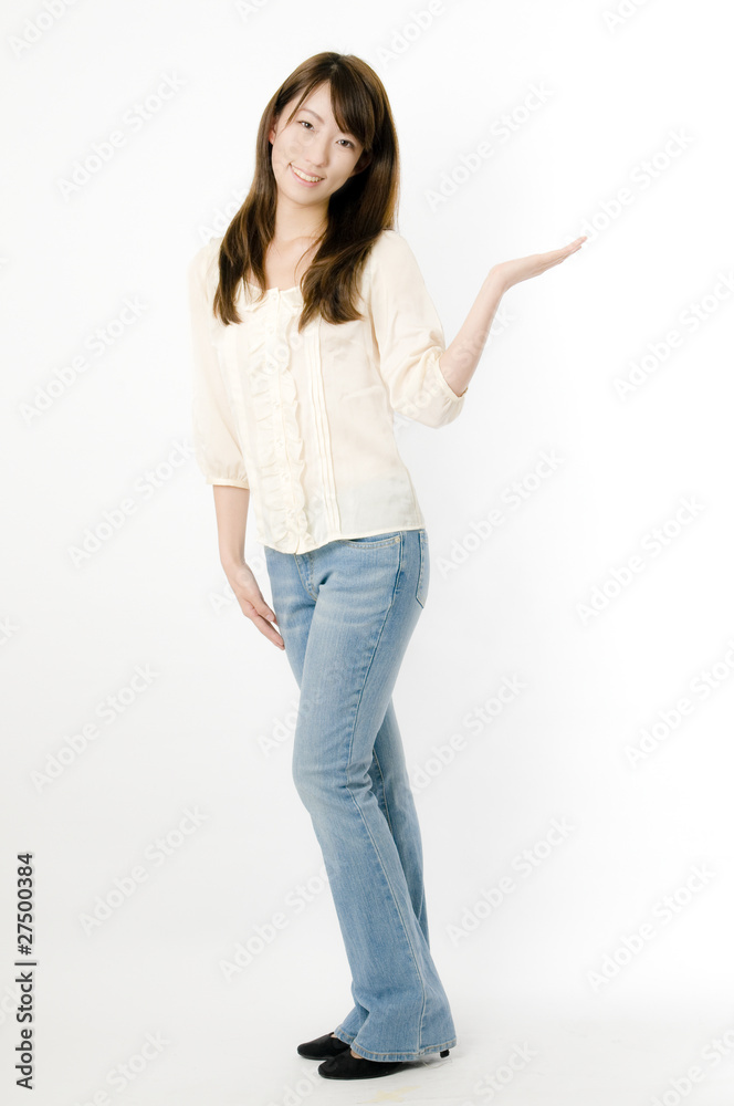 案内する女性 案内する女性