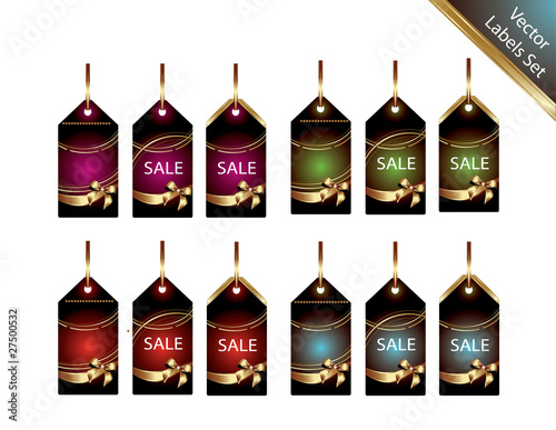 Set of vector labels