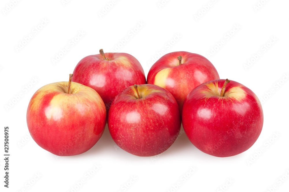 red apples isolated on the white