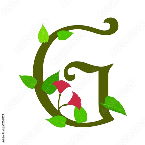Plant font type, letter G