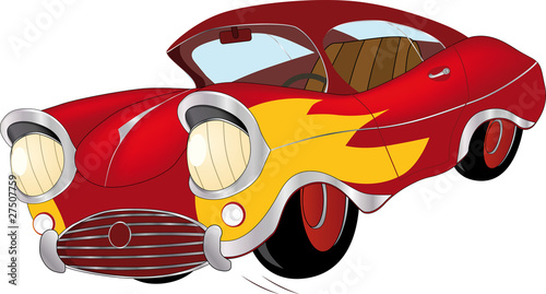 The old car from a cartoon film