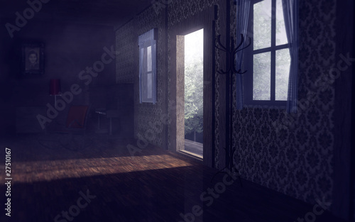 Old House moonlight interior
