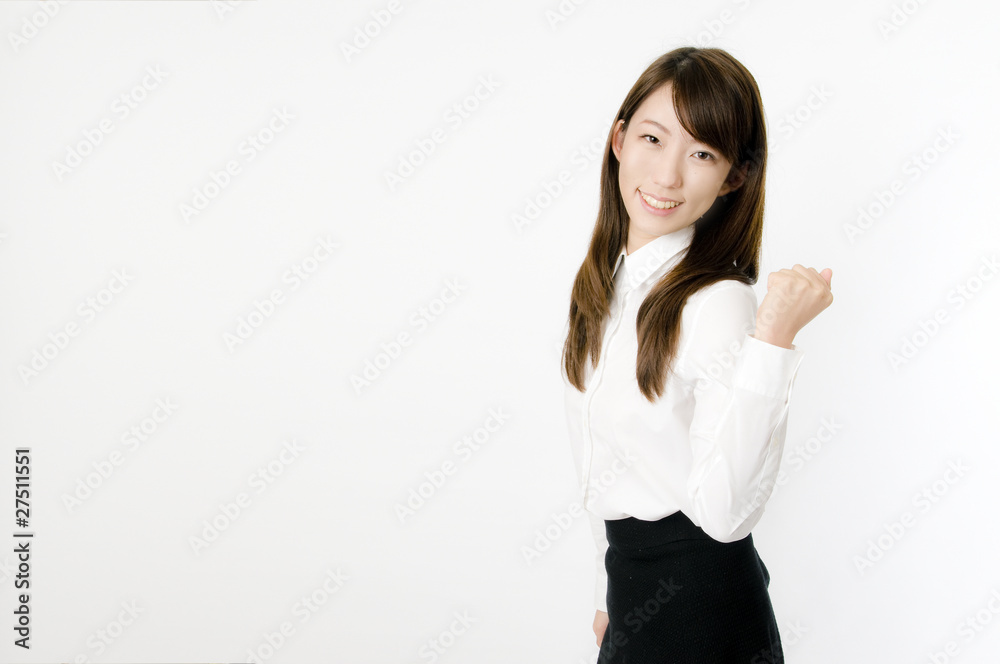 ガッツポーズの女性 ガッツポーズの女性