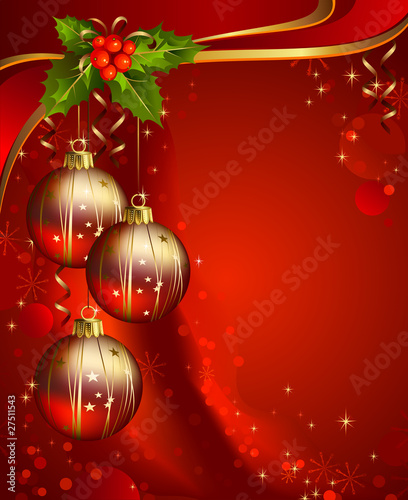 Vertical red christmas backdrop