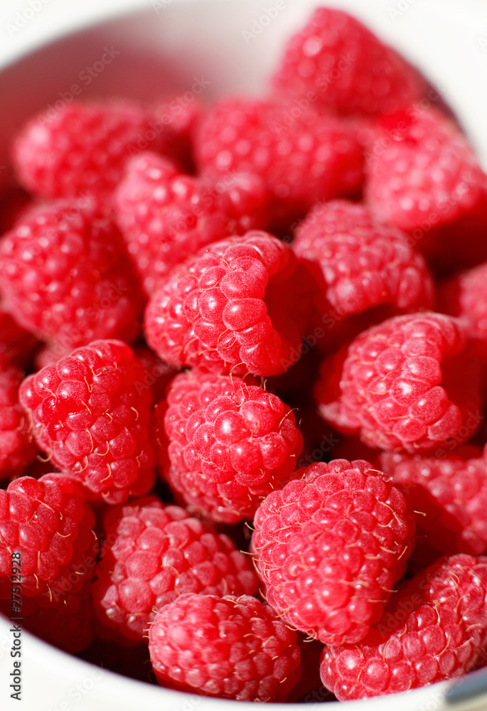 Close up of Bowl of Raspberries Close up of Bowl of Raspberries