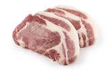 slices of fresh raw pork loin