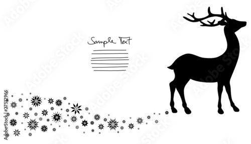 Standing Reindeer Background Black/White