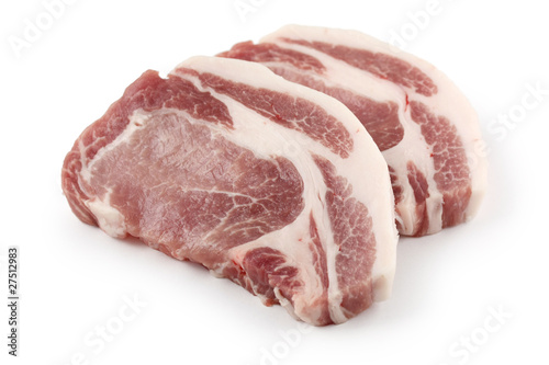 slices of fresh raw pork loin