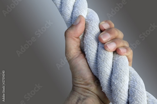 Slika na platnu man hand grab grip strong big aged rope