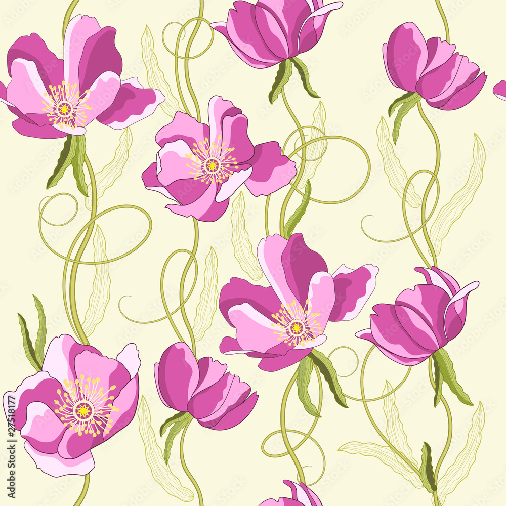 Peony seamless background Peony seamless background