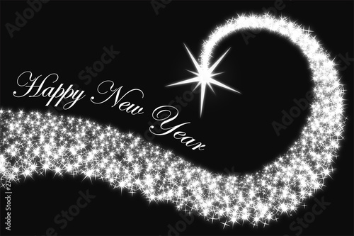happy new year on black