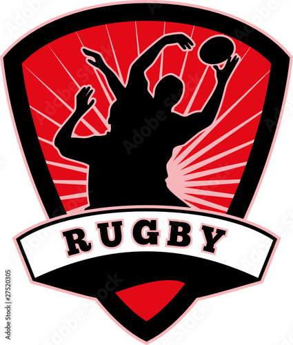 rugby player catching lineout throw