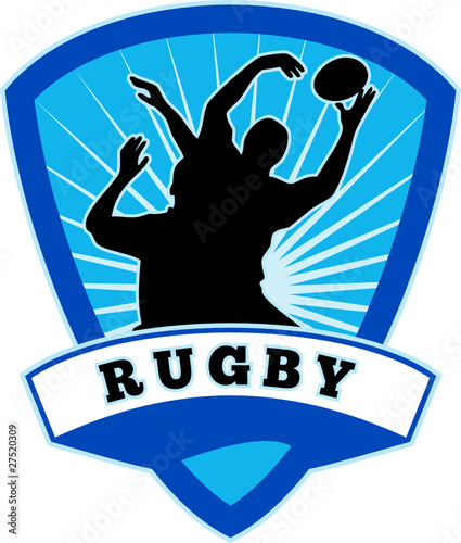 rugby player catching lineout throw