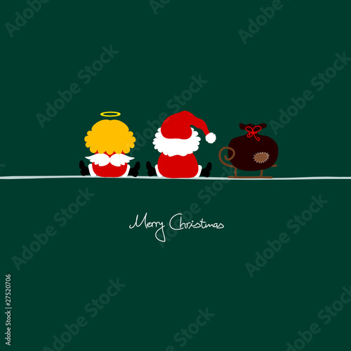Christmas Santa, Angel & Sleigh