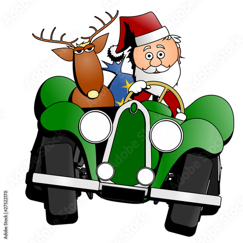 Santa Christmas car