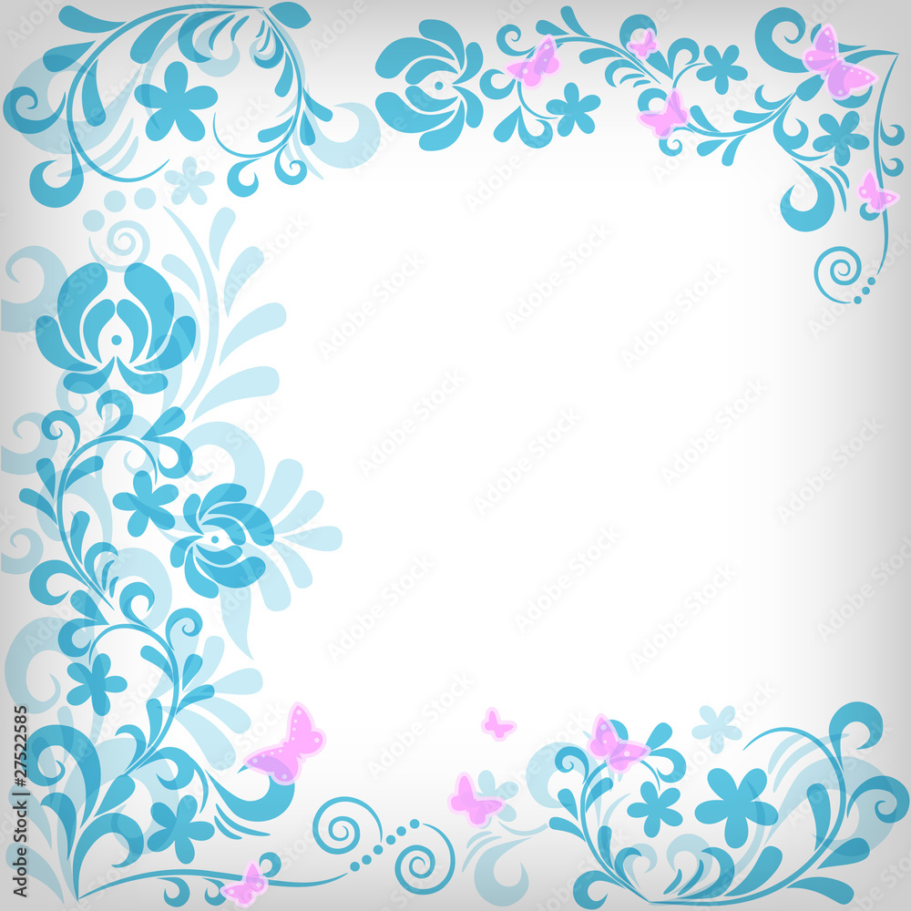 Soft floral background frame
