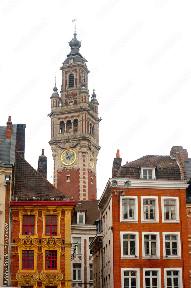 Beffroi et façades d'immeubles, Lille