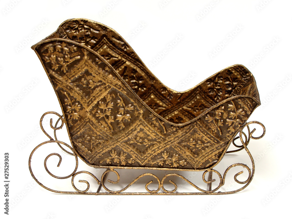 Obraz premium Empty Christmas sleigh with copy space