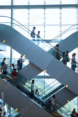 Passenger walking on the stairs