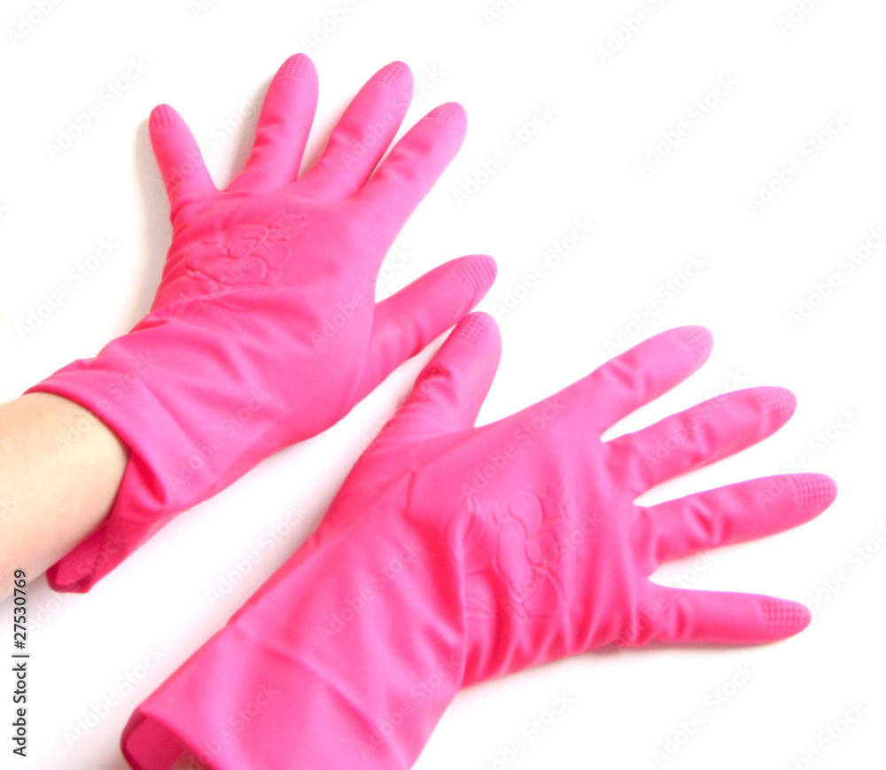 Pink rubber gloves Pink rubber gloves