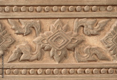 Pattern on pole in temple at Laos.