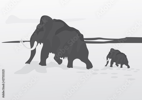 mammoth in snow desert