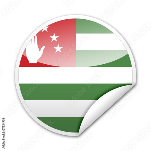 Pegatina bandera Abjasia con reborde photo