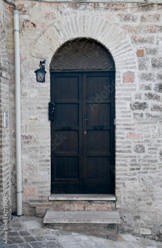 Wooden door.