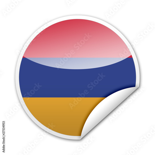 Pegatina bandera Armenia con reborde