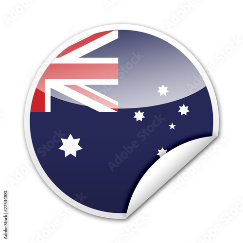 Free Download Pegatina bandera Australia con reborde - GFXLoad