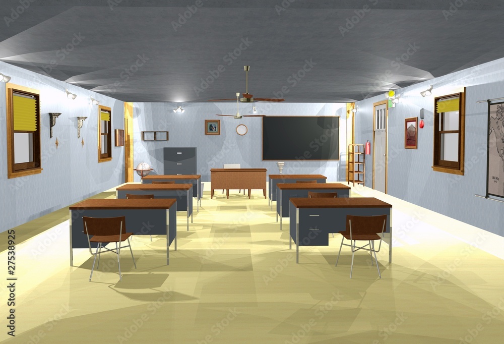 Scuola Interno-School-Classroom-3D