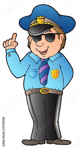 Cartoon advising policeman