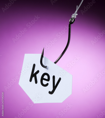 key mot clé accroché à hameçon crochet