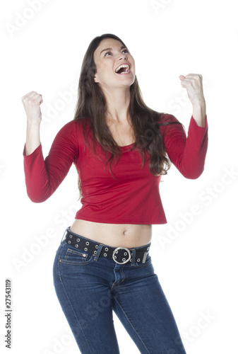Quadro em tela jeune fille victorieuse gagnante