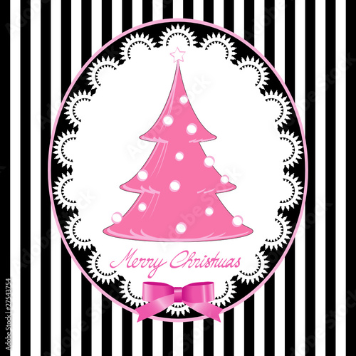 Merry Christmas - Rosa Weihnachtsbaum