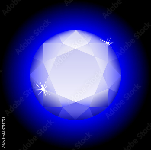 Diamond on black background.