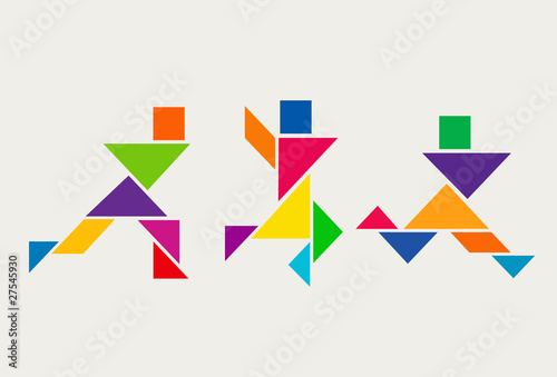 A concept illustration of children play colorful of happiness