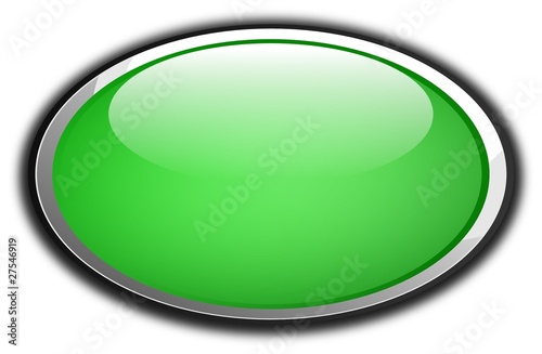 Vector Illustration, Button in green with reflections