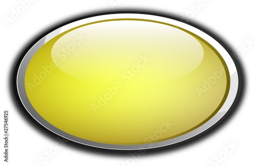 Vector Illustration, Button in yellow  with reflections