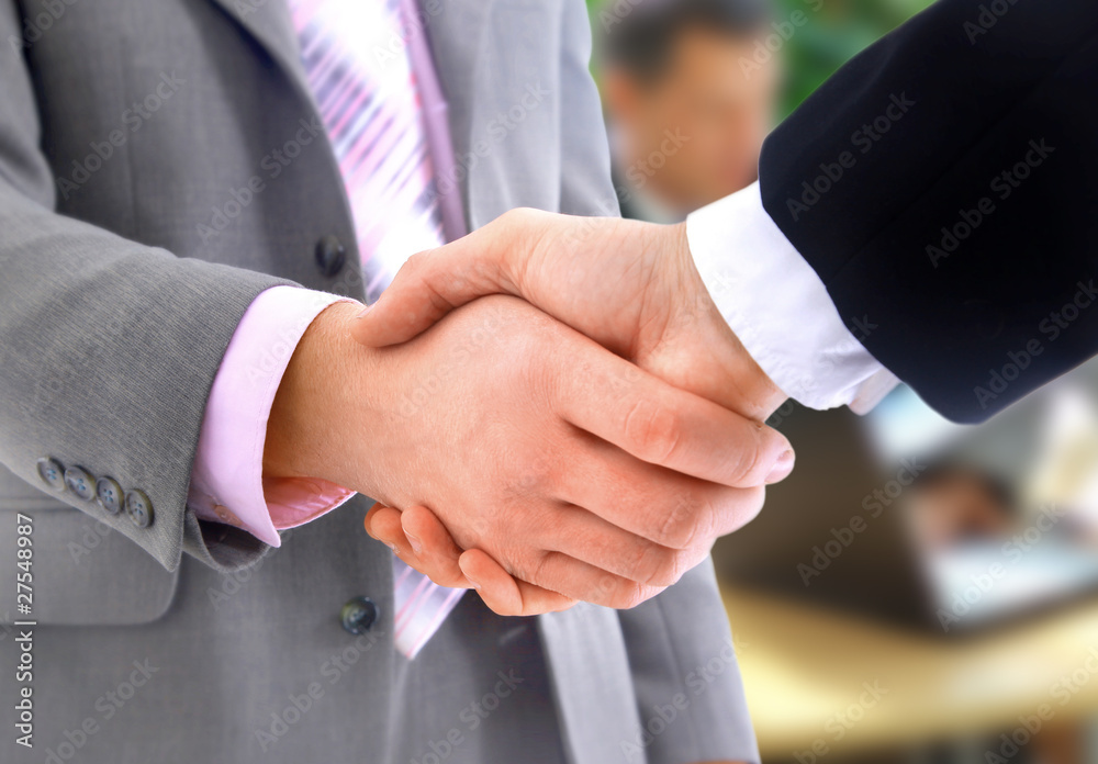 handshake isolated in office
