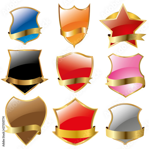 Different color shields emblem