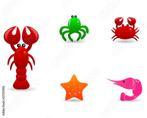 Cartoon sea life